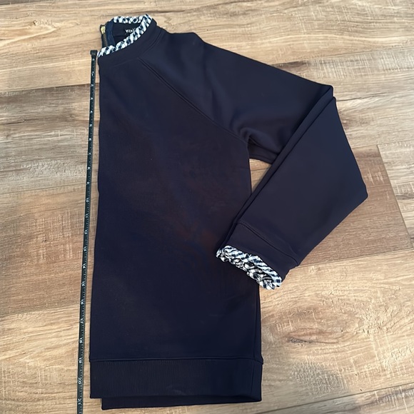 J. Crew Mercantile Navy Gingham Collar Trim Sweatshirt Zip Popover | Small - Picture 8 of 8